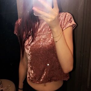 It’s Not Me It’s You Pink Velvet Crop Top